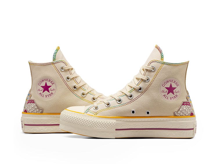Zapatillas Converse Chuck Taylor Hi Plataforma (Dia De Los Muertos) Mujer Beige