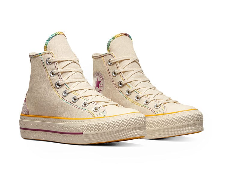 Zapatillas Converse Chuck Taylor Hi Plataforma (Dia De Los Muertos) Mujer Beige