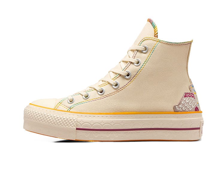 Zapatillas Converse Chuck Taylor Hi Plataforma (Dia De Los Muertos) Mujer Beige
