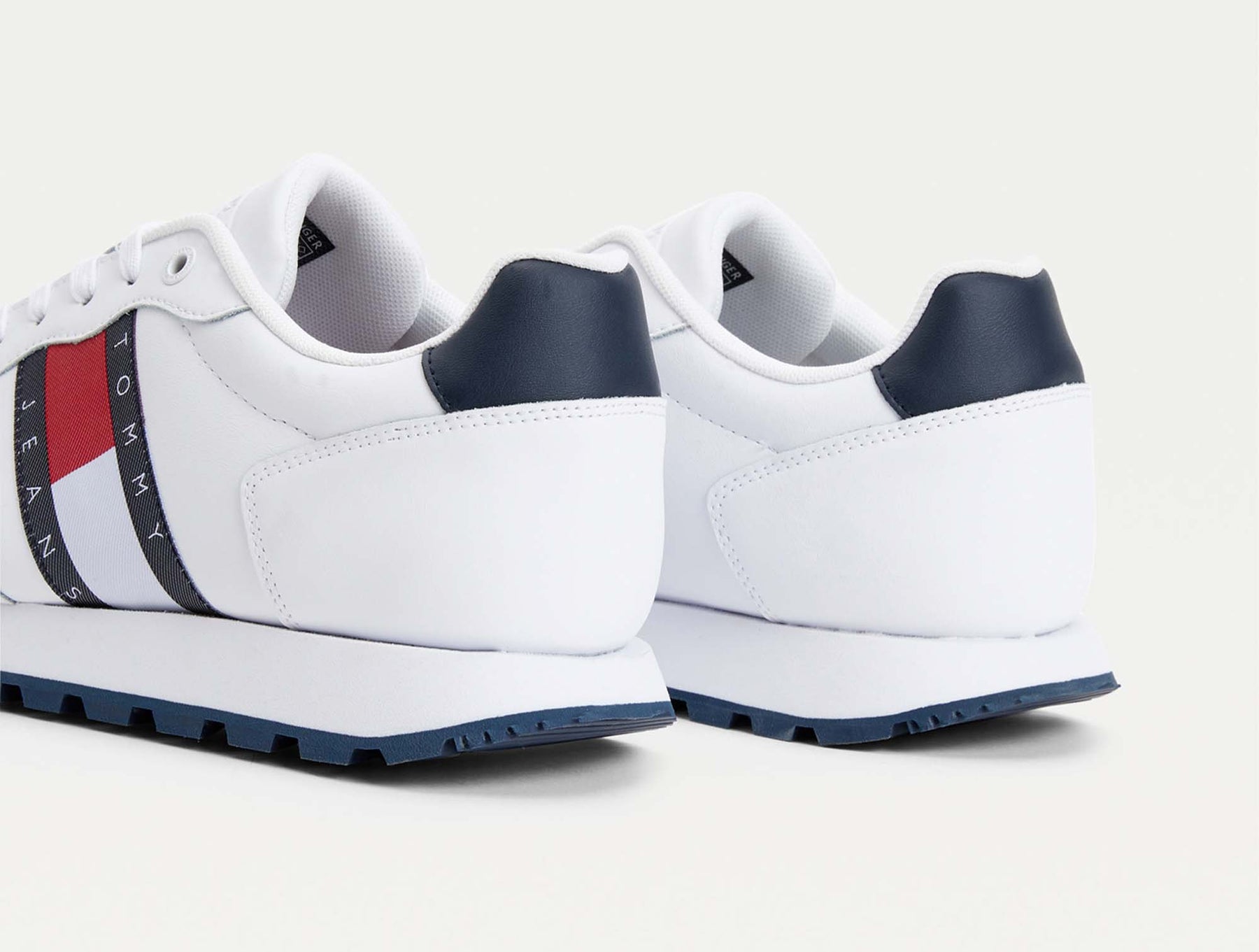 Zapatilla Tommy Leather Runner Hombre Blanco