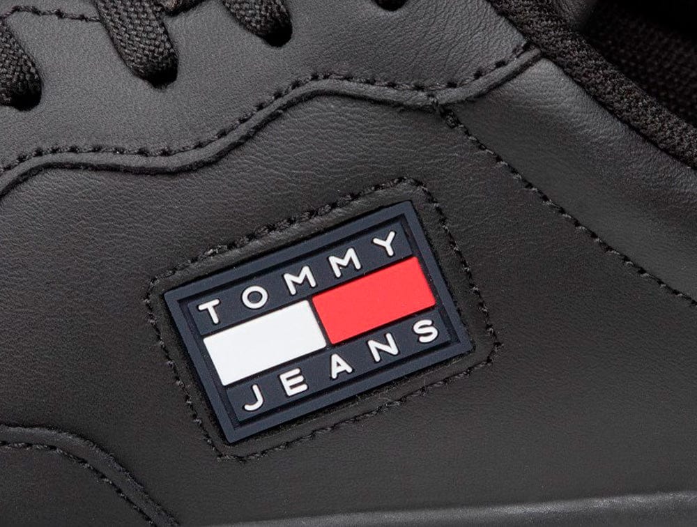 Zapatilla Tommy  Basket Leather  Hombre Negro