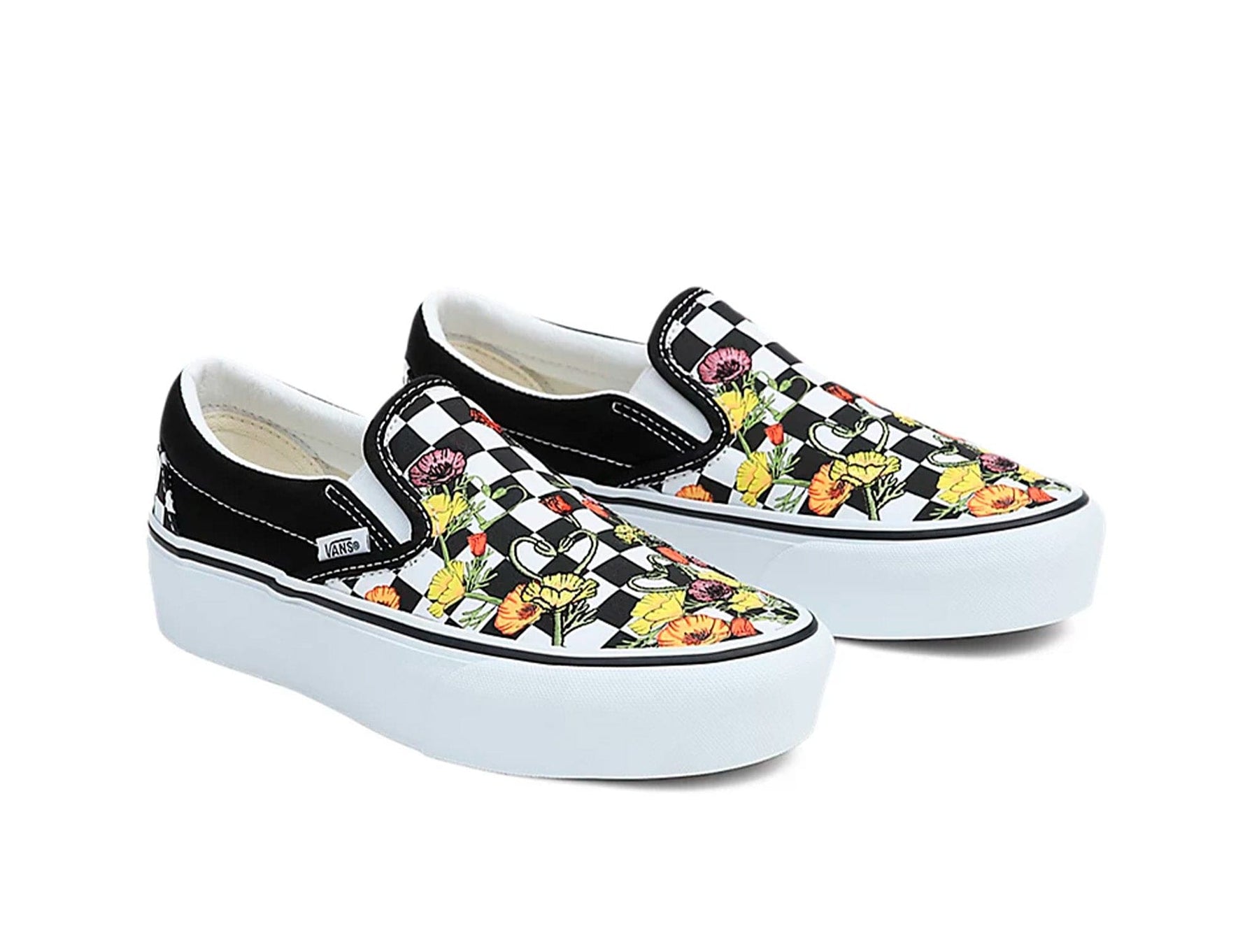 Zapatilla Vans Slip-On Plataforma Poppy Checkerboard Mujer Negro