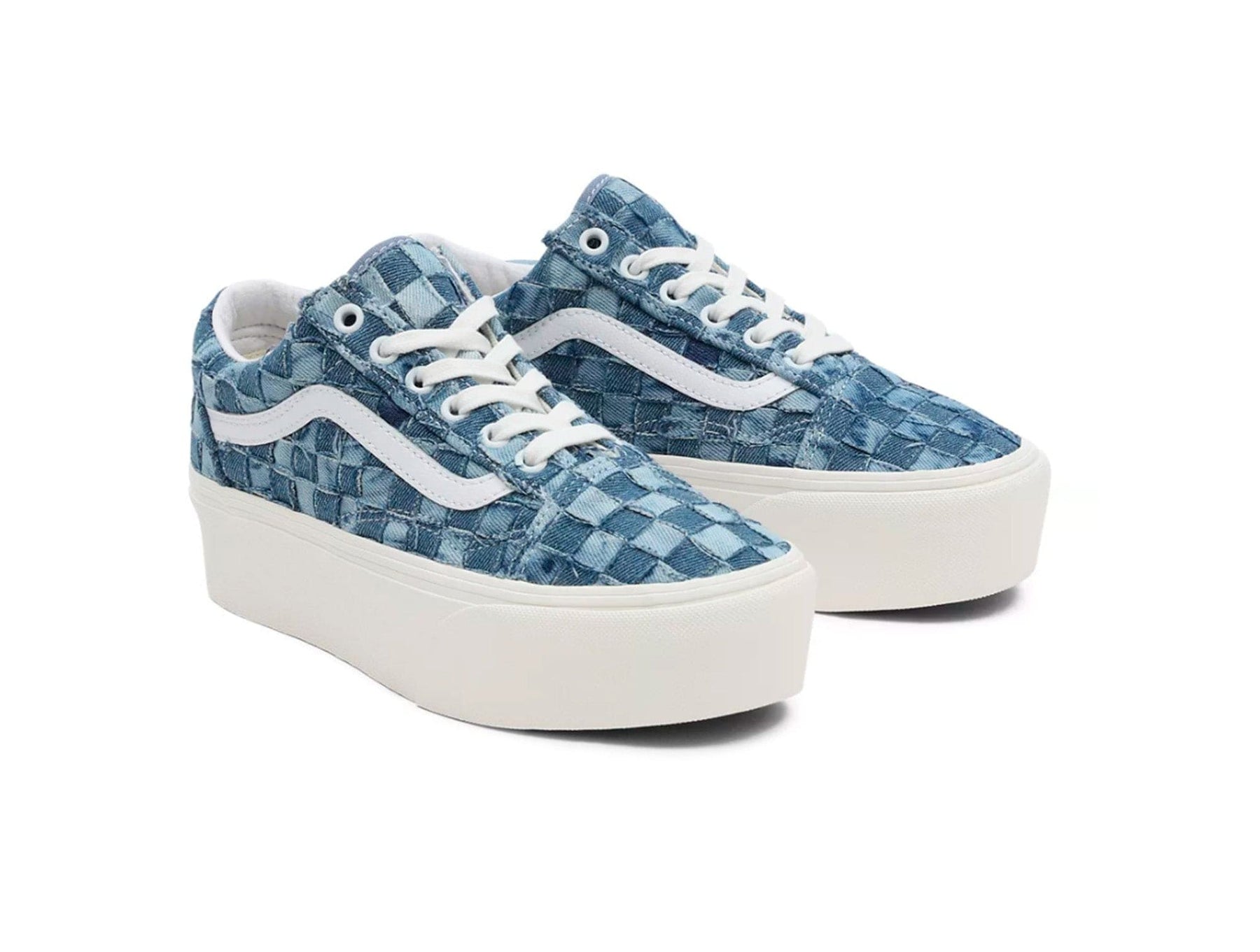 Zapatilla Vans Old Skool Stackform (Woven) Mujer Celeste