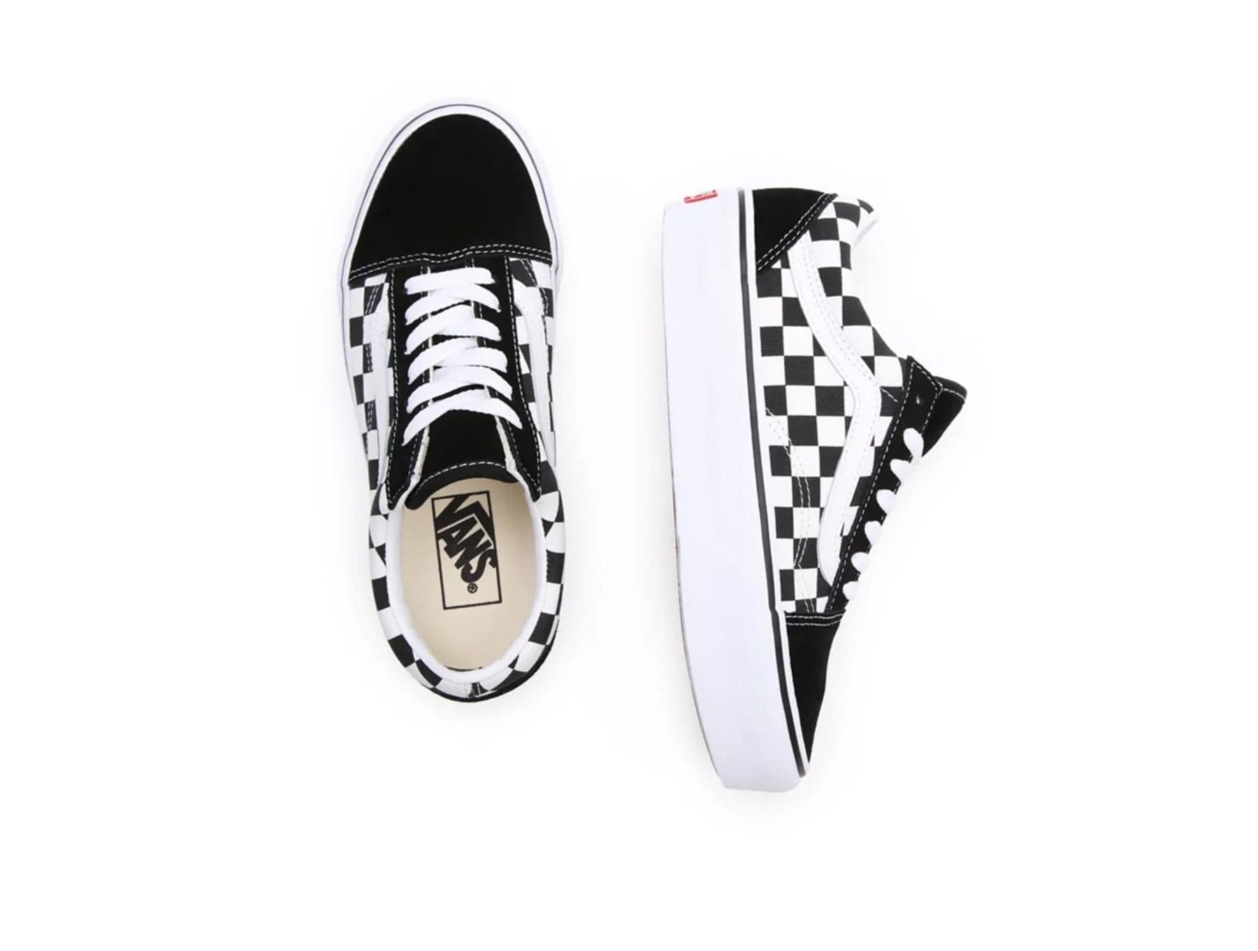 Zapatilla Vans Old Skool Plataforma Checker Mujer Negro