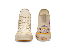 Zapatillas Converse Chuck Taylor Hi Plataforma (Dia De Los Muertos) Mujer Beige