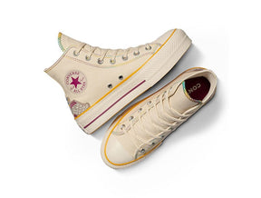Zapatillas Converse Chuck Taylor Hi Plataforma (Dia De Los Muertos) Mujer Beige