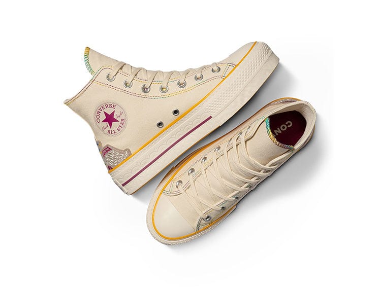 Zapatillas Converse Chuck Taylor Hi Plataforma (Dia De Los Muertos) Mujer Beige