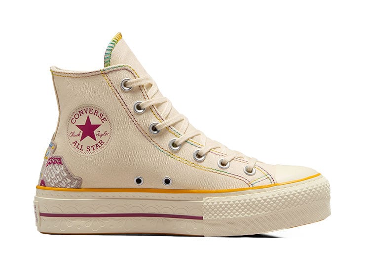 Zapatillas Converse Chuck Taylor Hi Plataforma (Dia De Los Muertos) Mujer Beige