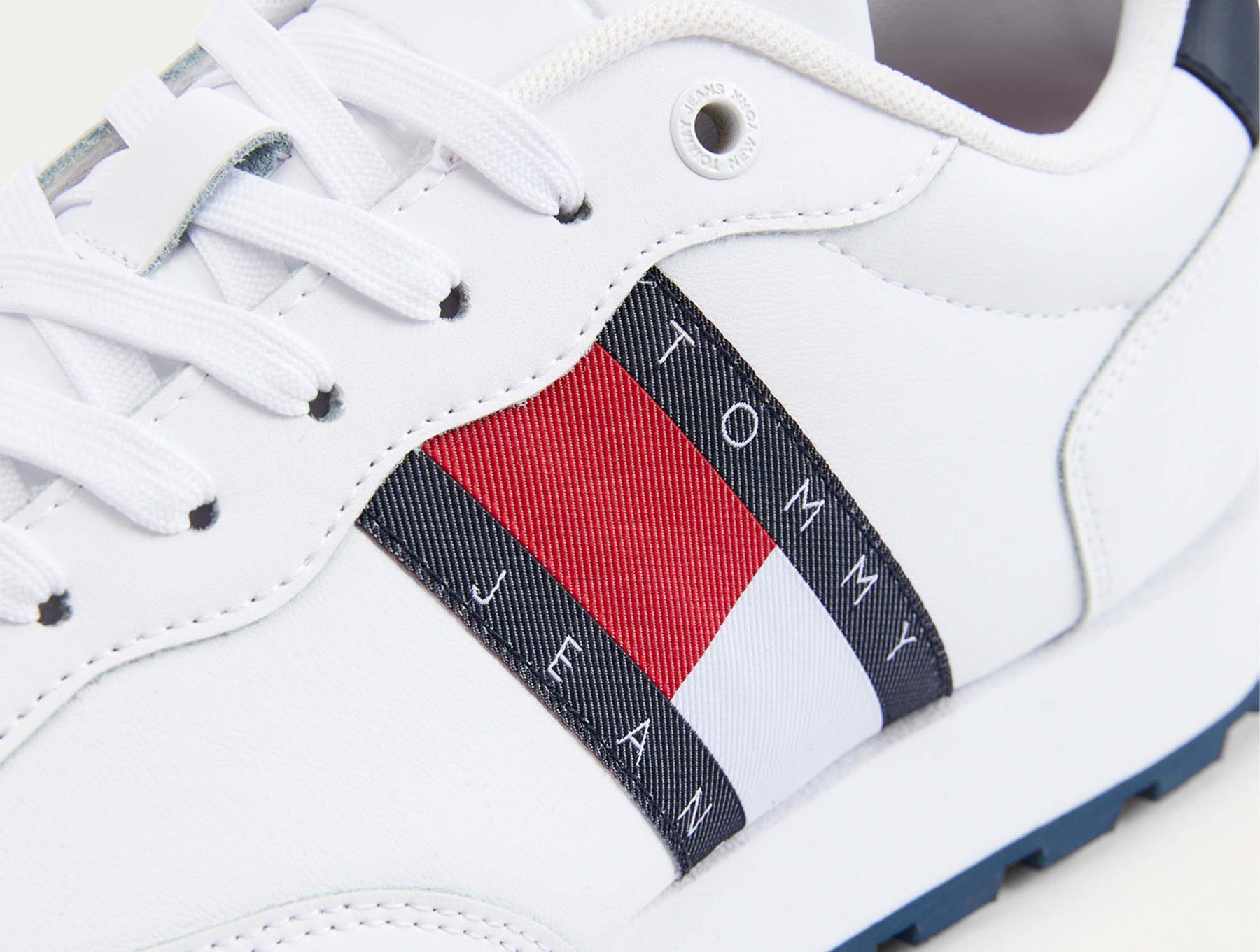 Zapatilla Tommy Leather Runner Hombre Blanco