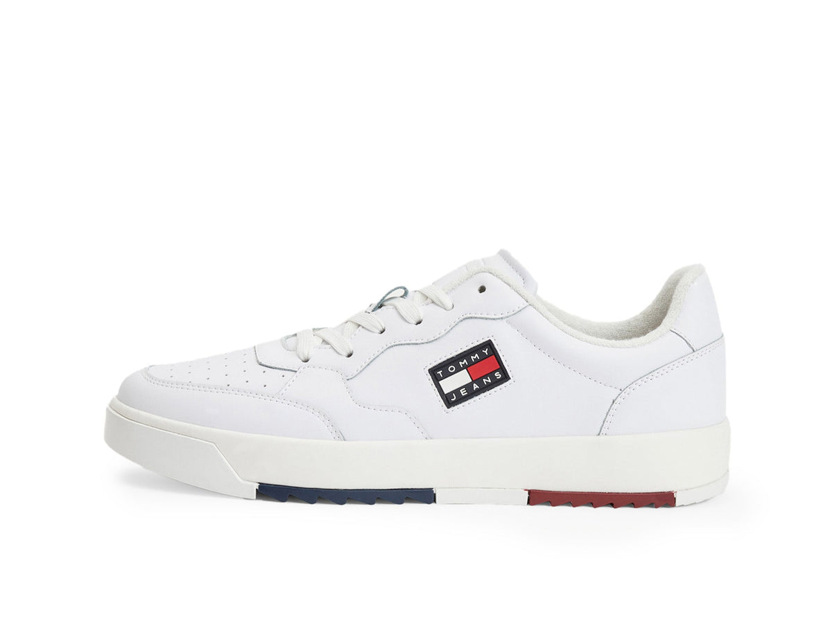Zapatilla Tommy  Basket Leather  Hombre Blanco