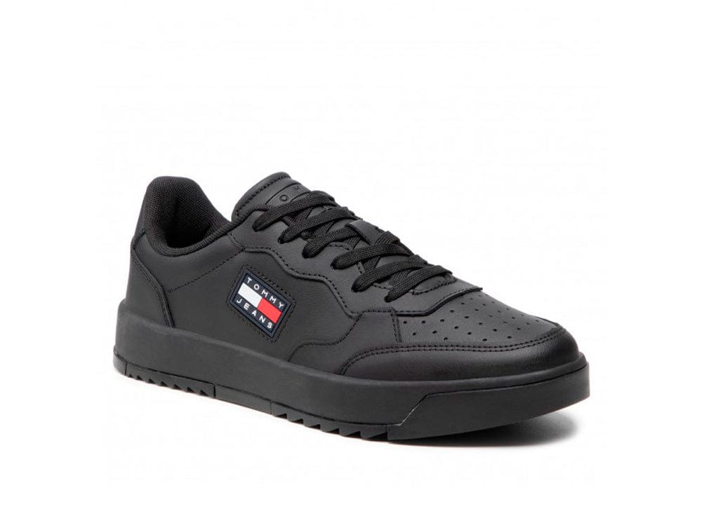 Zapatilla Tommy  Basket Leather  Hombre Negro