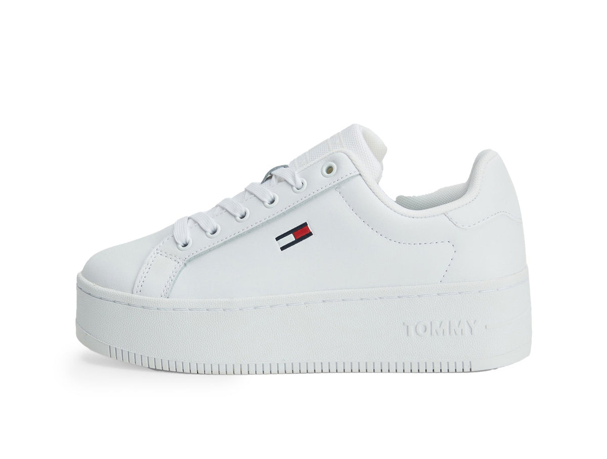 Zapatilla Tommy Flatform Essenti Mujer Mono Blanco