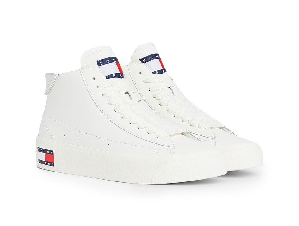 Zapatilla Tommy  Vulc Leather Pla Hi Mujer Blanco
