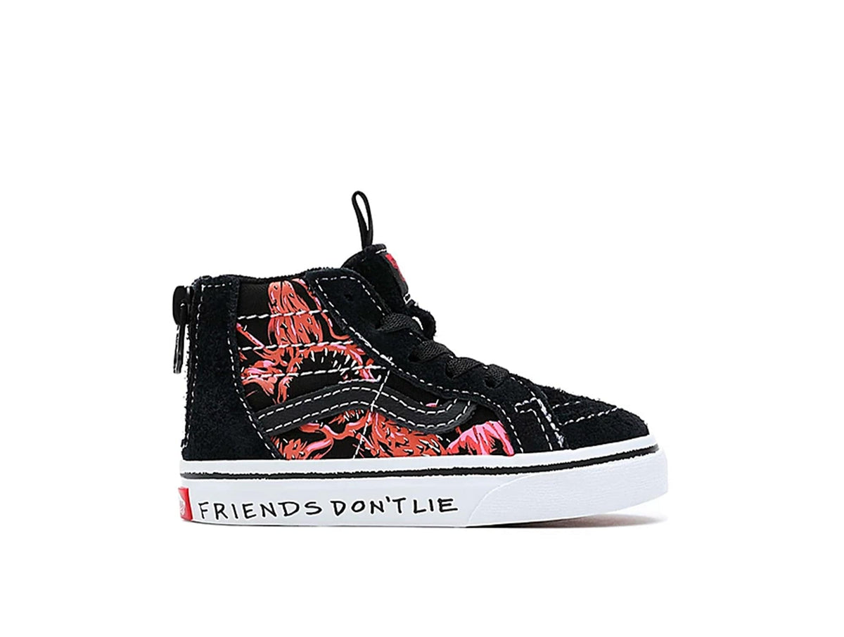 Zapatilla Vans Sk8-Hi Zip Stranger Things Infantil Negro