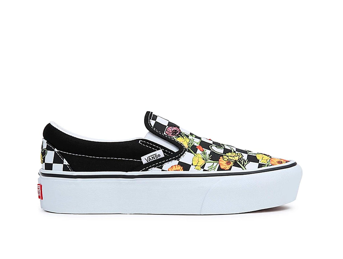 Zapatilla Vans Slip-On Plataforma Poppy Checkerboard Mujer Negro