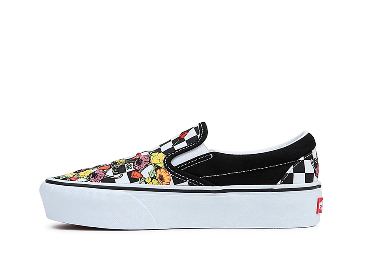 Zapatilla Vans Slip-On Plataforma Poppy Checkerboard Mujer Negro